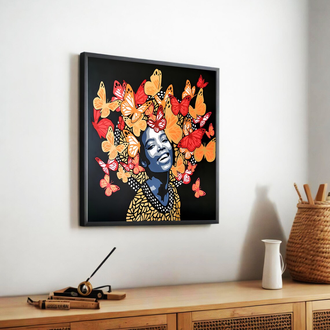 Butterfly Crown Painting, African Woman Wall Art - Image 5