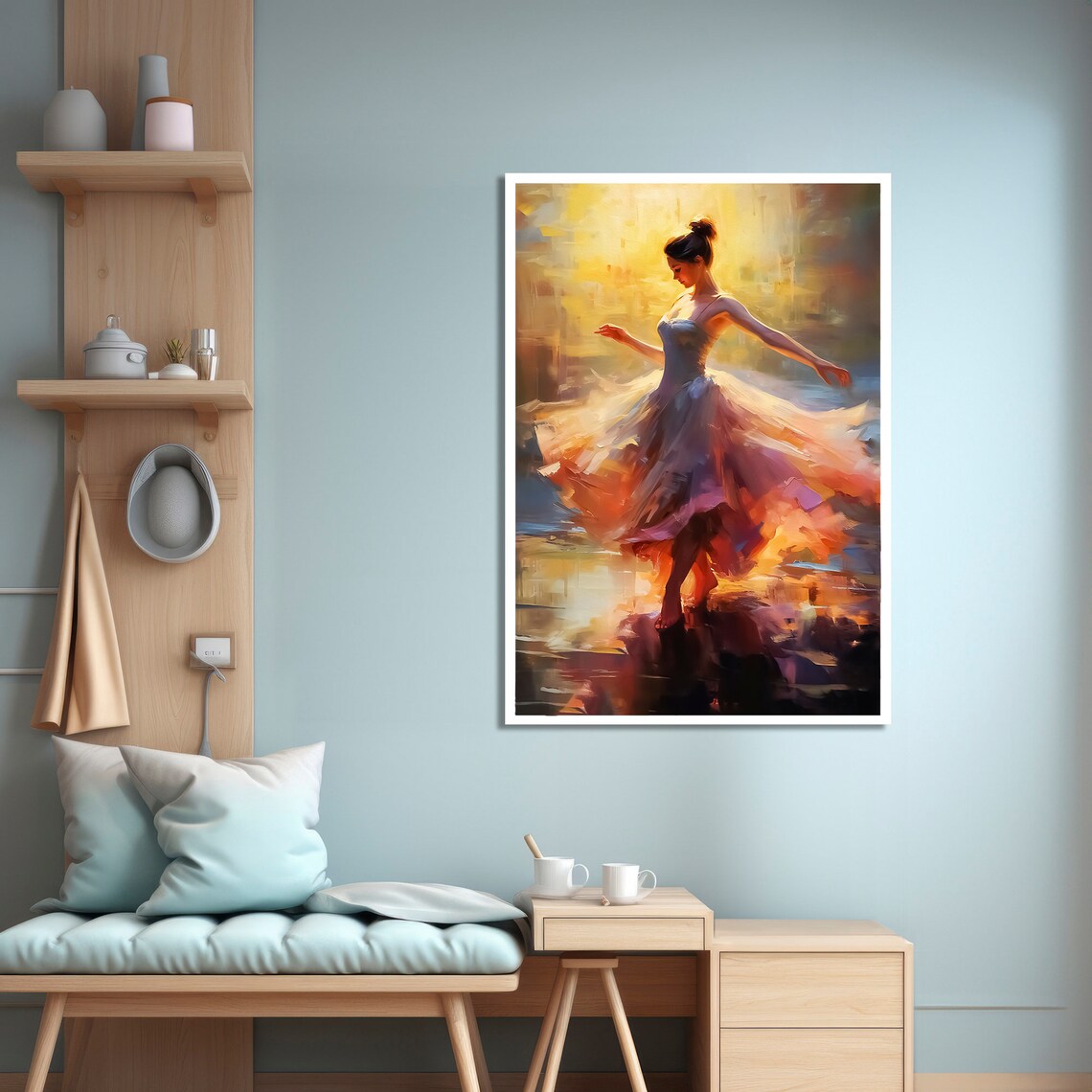 Elegant Ballerina, Modern Ballet Dance Painting - Image 4