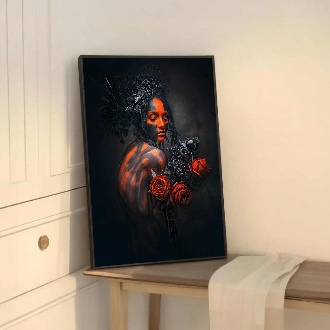 Stylish Woman in Abstract Modern Painting - Image 5