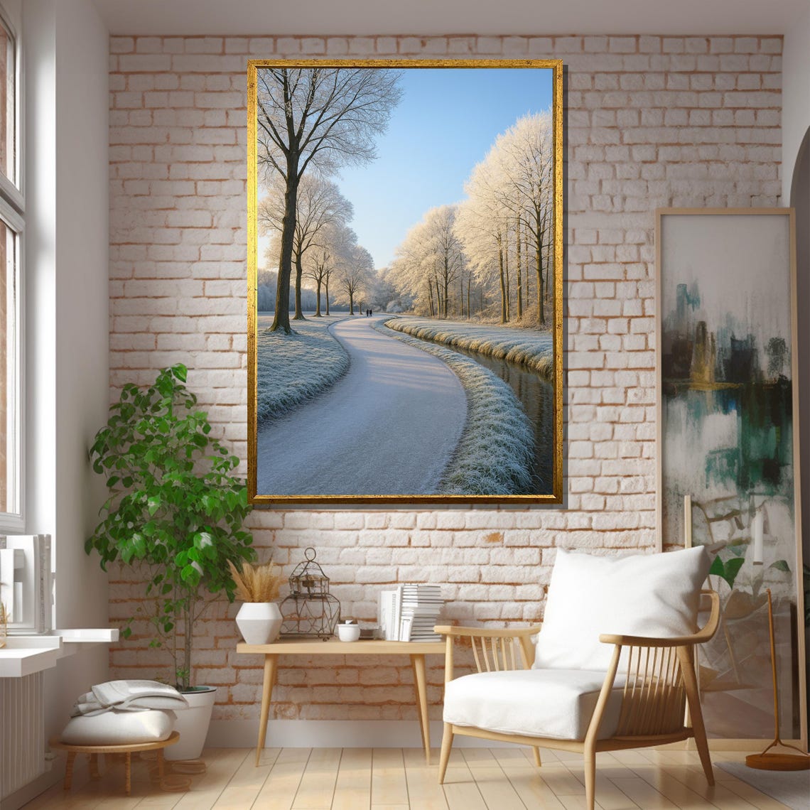 Peaceful Snowy Winter Road, Frosted Trees Art Print - Image 5