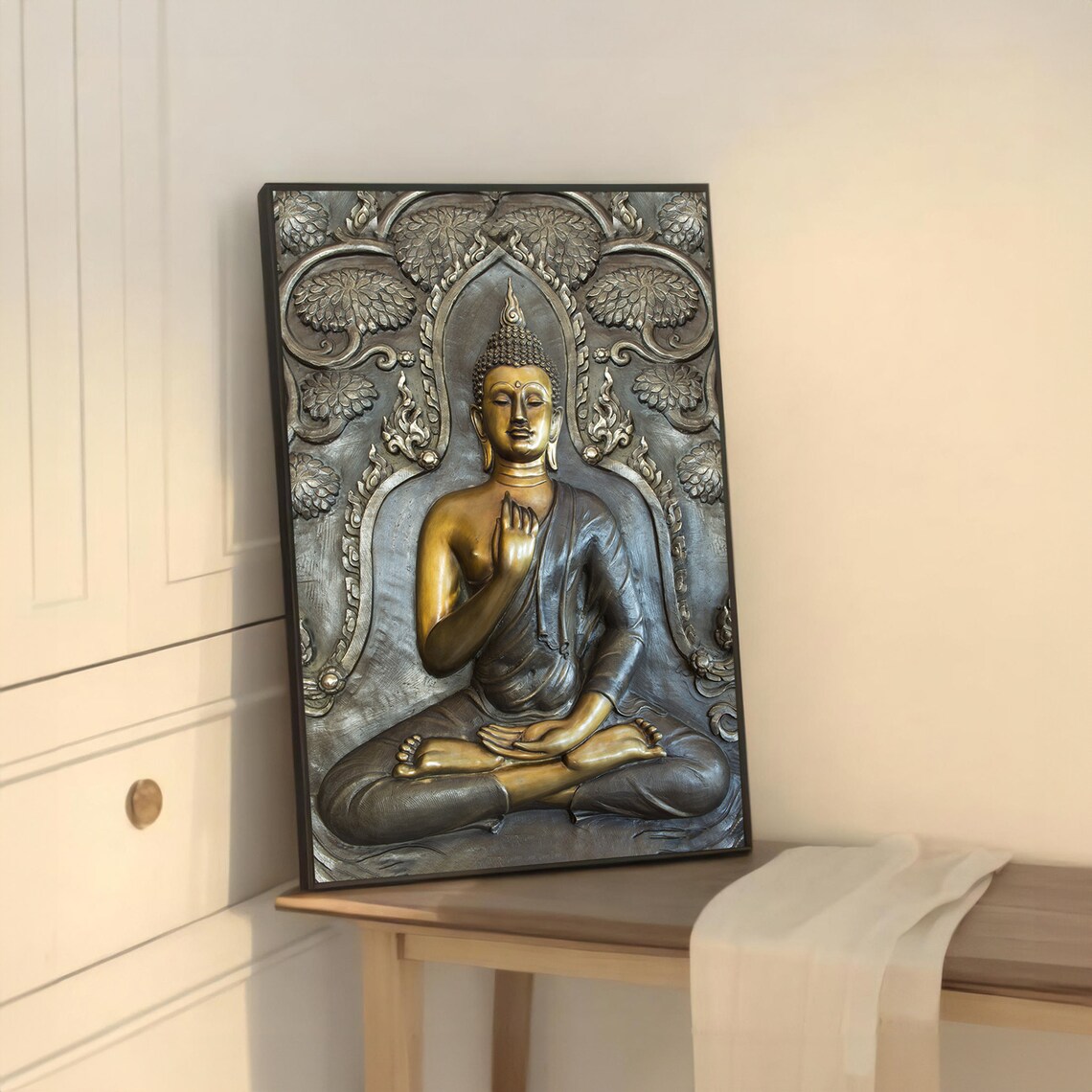 Golden Buddha Art Print, Meditation Yoga Decor - Image 5