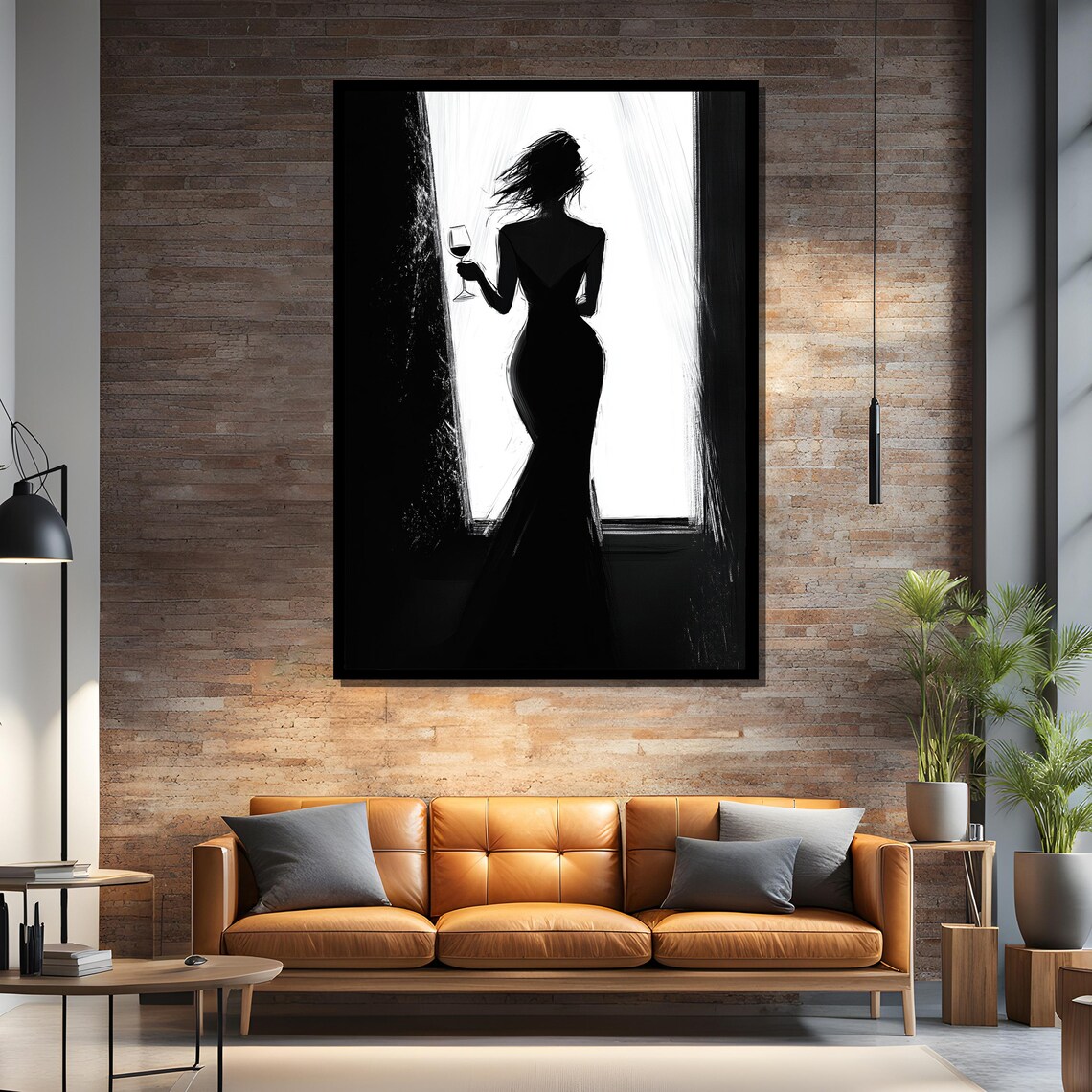 Silhouette Of Woman With Wine Glass, Minimalist Art Print - Image 4