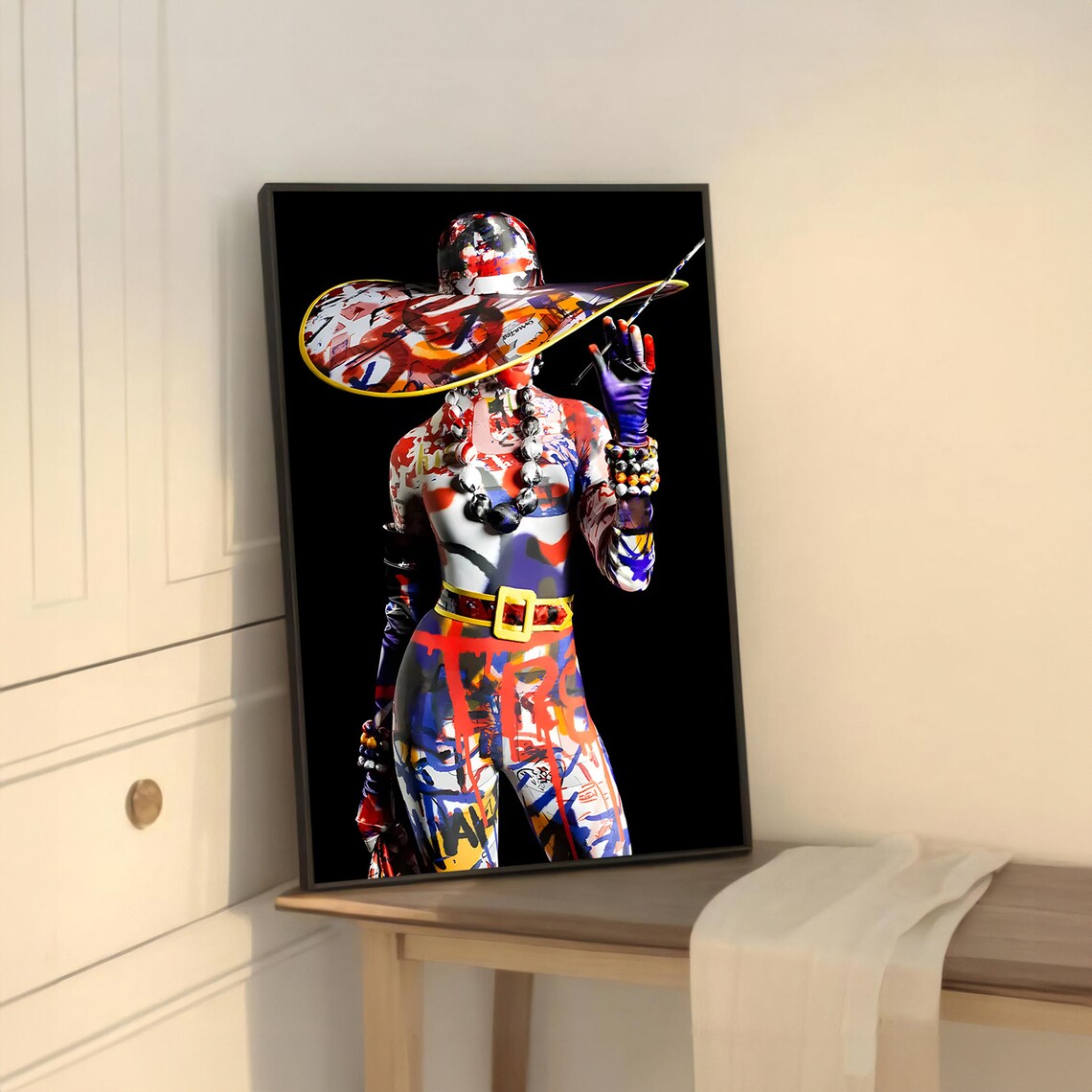 Graffiti Woman Painting, Bold Street Art Decor - Image 5