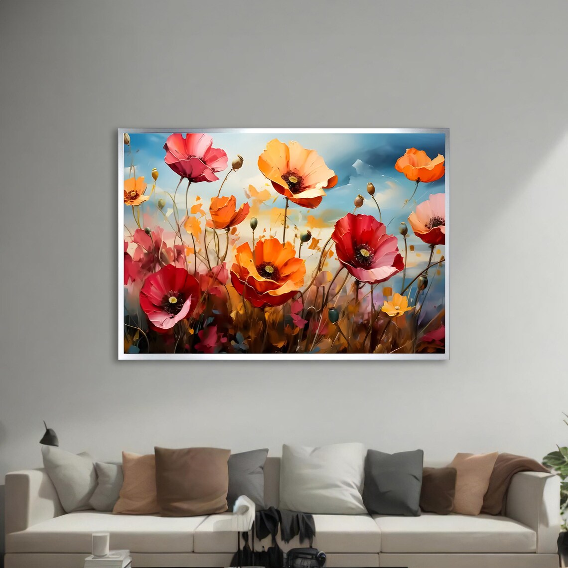Poppy Field Art Print, Vibrant Floral Painting - Image 4