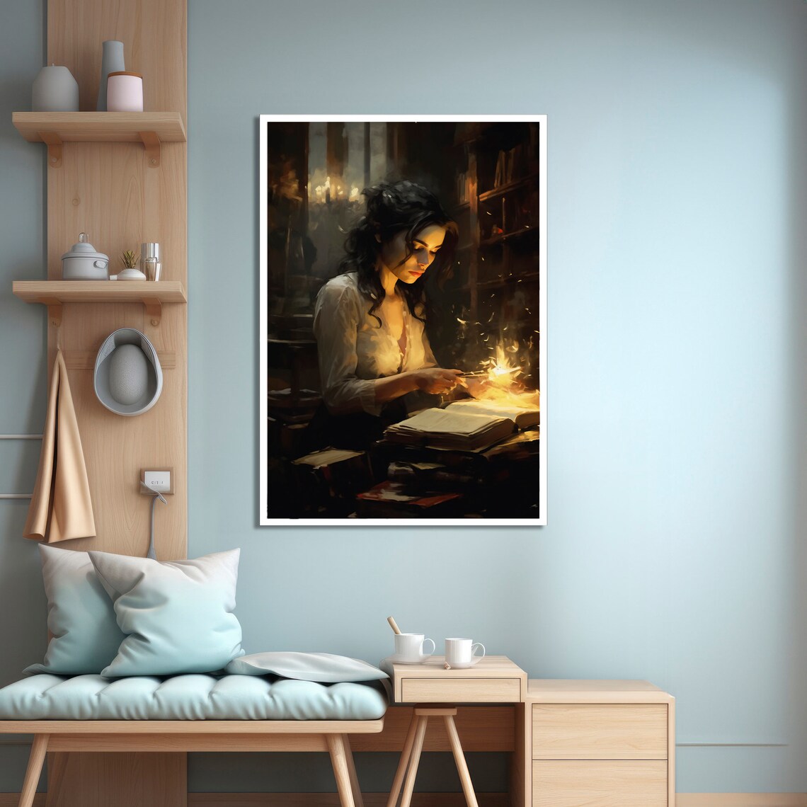 Woman Reading, Modern Art Print, Magical Light - Image 3