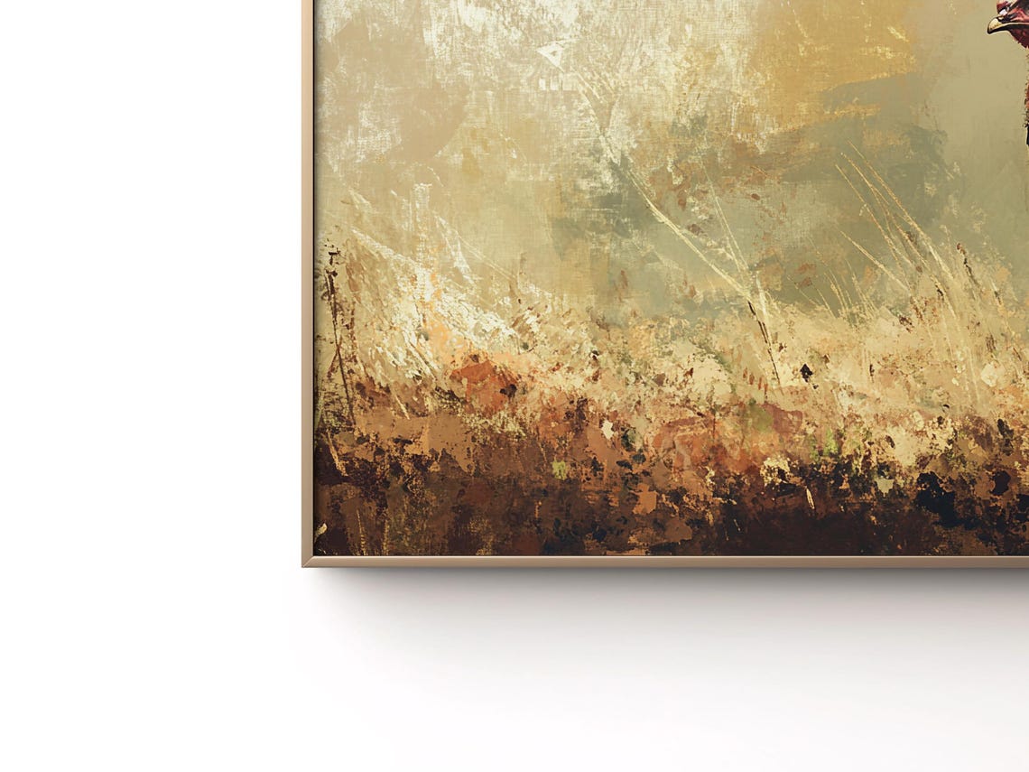 Wild Turkey Golden Field Thanksgiving Nature Painting Art Poster - Image 3