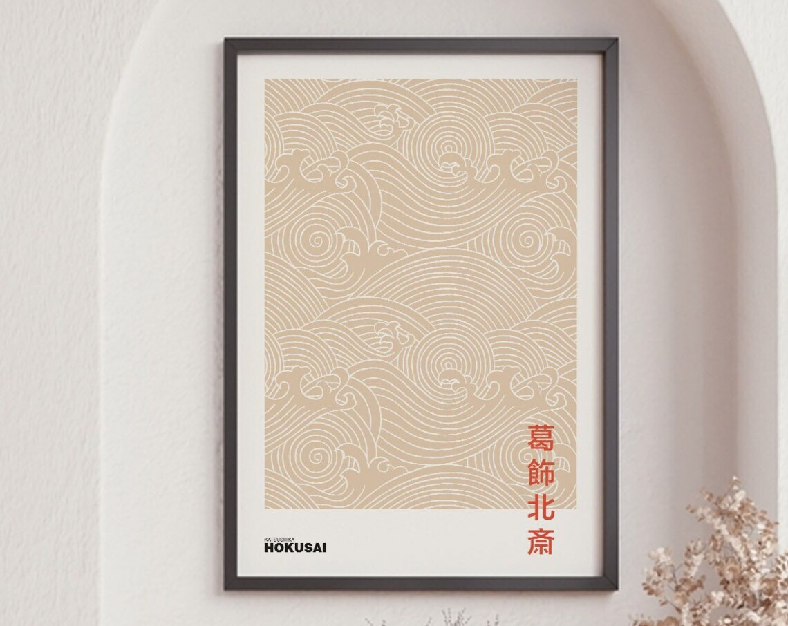 Hokusai Waves Vintage Japanese Art Print