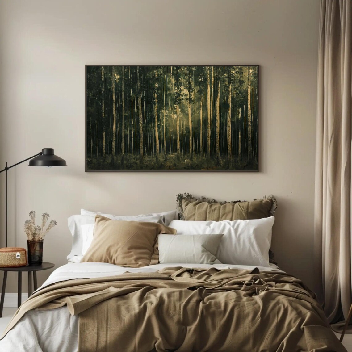 Green Forest Oil Painting, Nature Landscape Art Print - Image 4