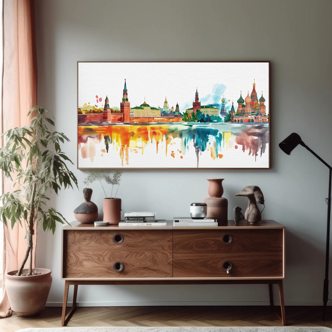 Moscow Red Square Skyline St Basils Watercolor Landmark Poster - Image 5