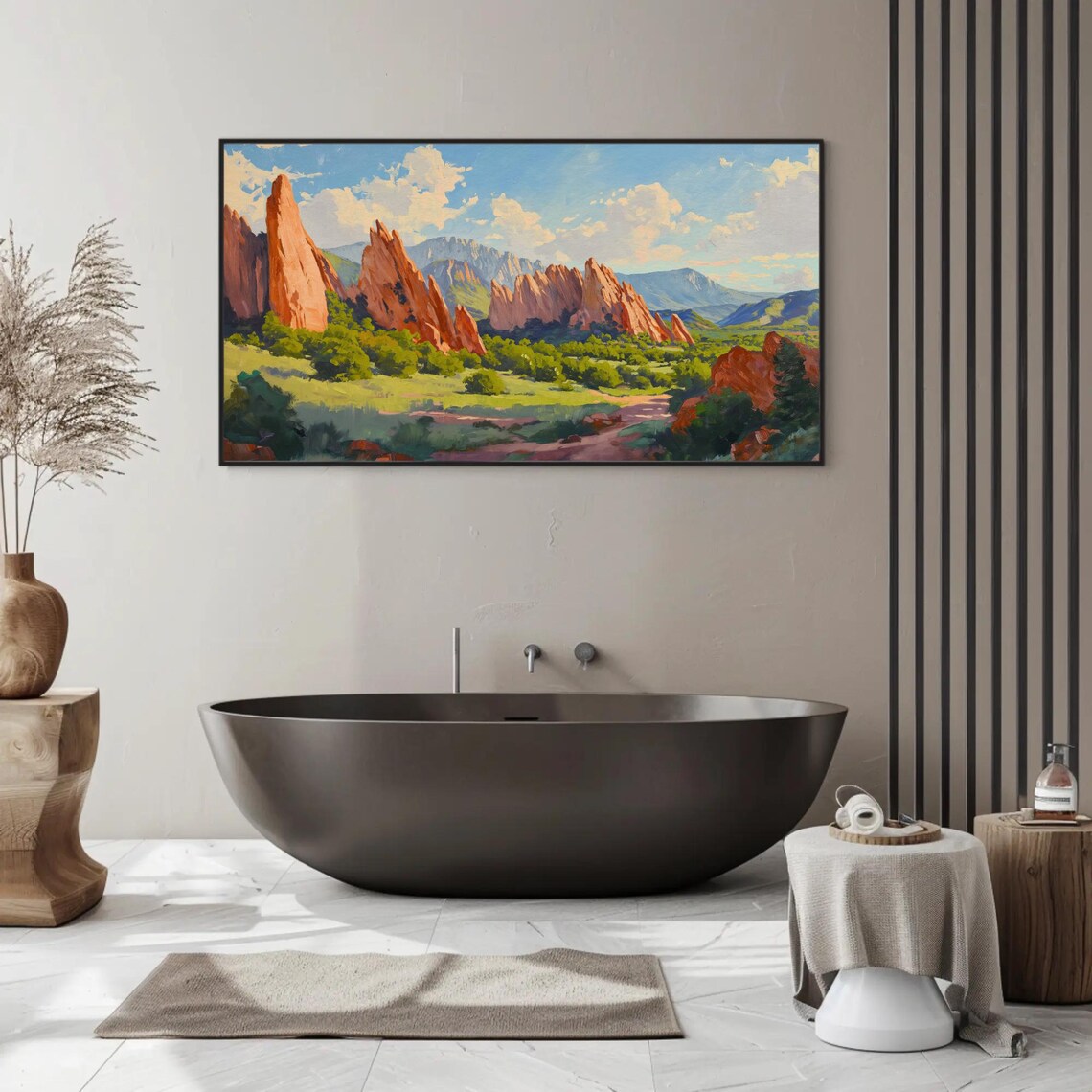 Colorado Springs Garden Of The Gods Oil Painting Art Print - Image 2