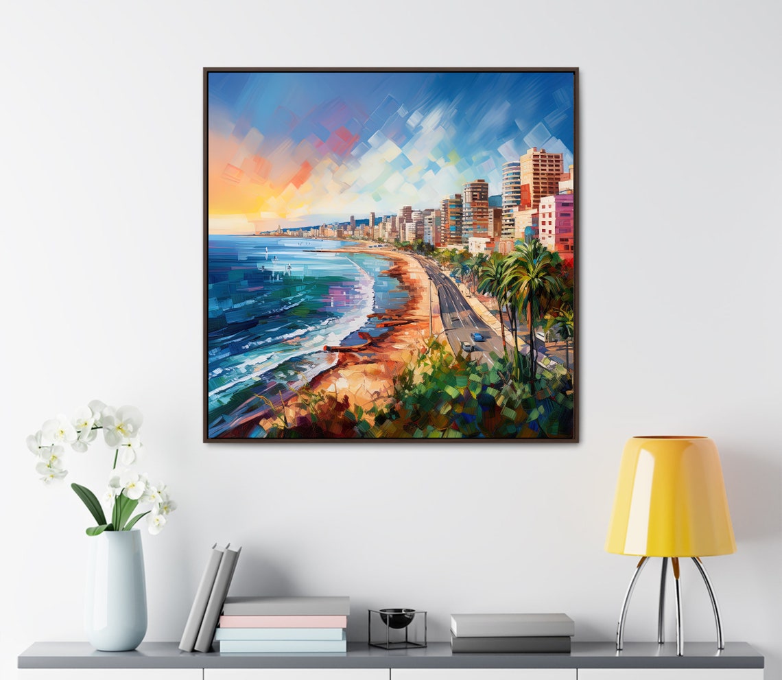 Beirut Seafront Skyline Sunset Mediterranean Lebanon Travel Poster - Image 4