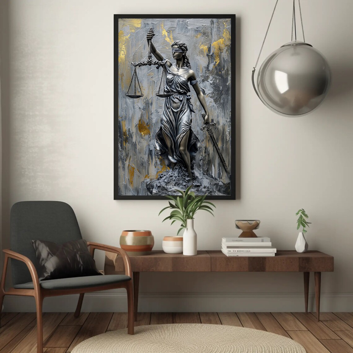 Lady Justice Painting Art Print, Legal Decor - Image 2