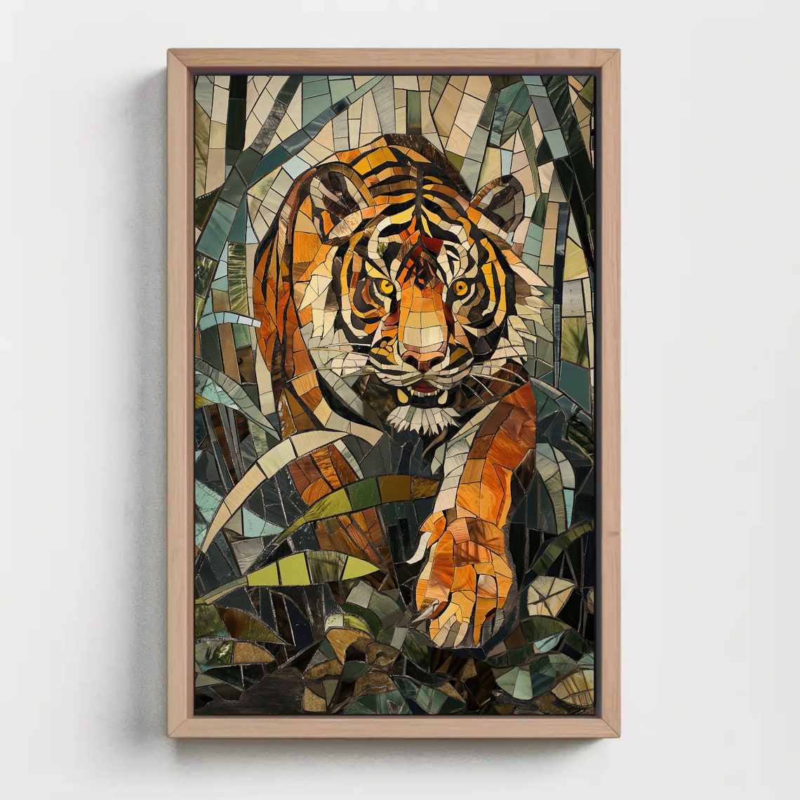 Tiger Mosaic Stained Glass Style Jungle Cubism Animal Poster - Image 4