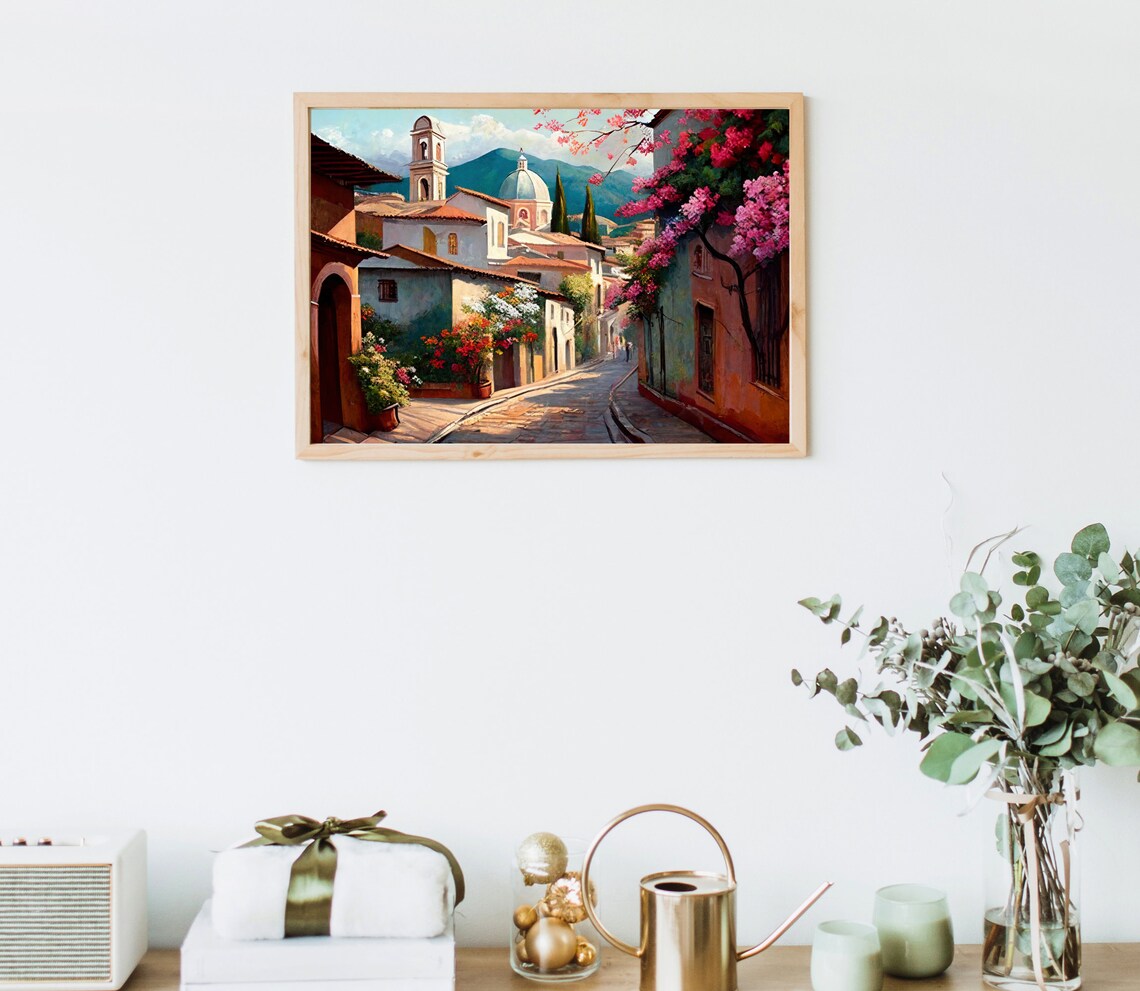 Guanajuato Mexican Village Art Print, Mexico Decor - Image 2