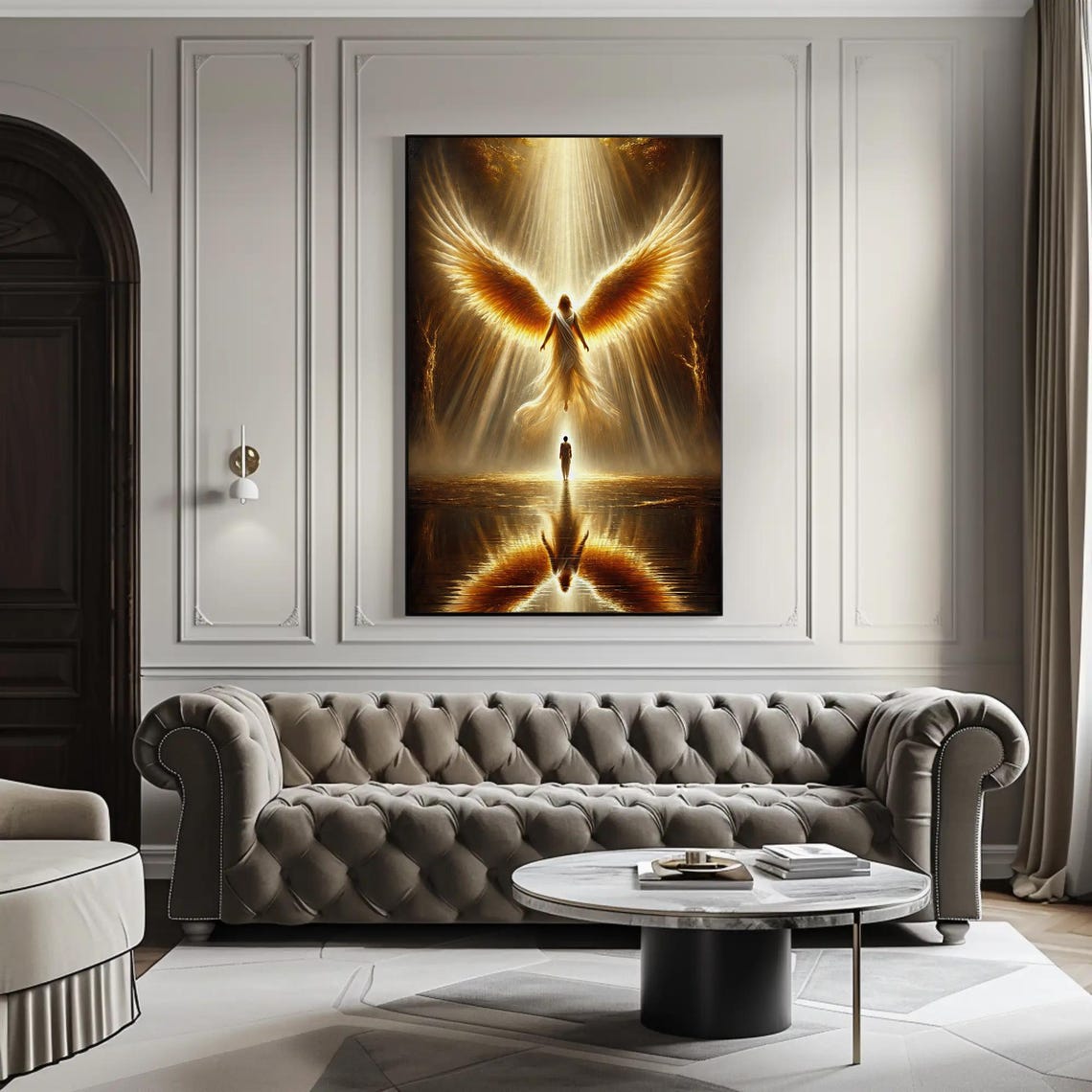 Golden Guardian Angel Ascending In Divine Heavenly Light Poster - Image 5