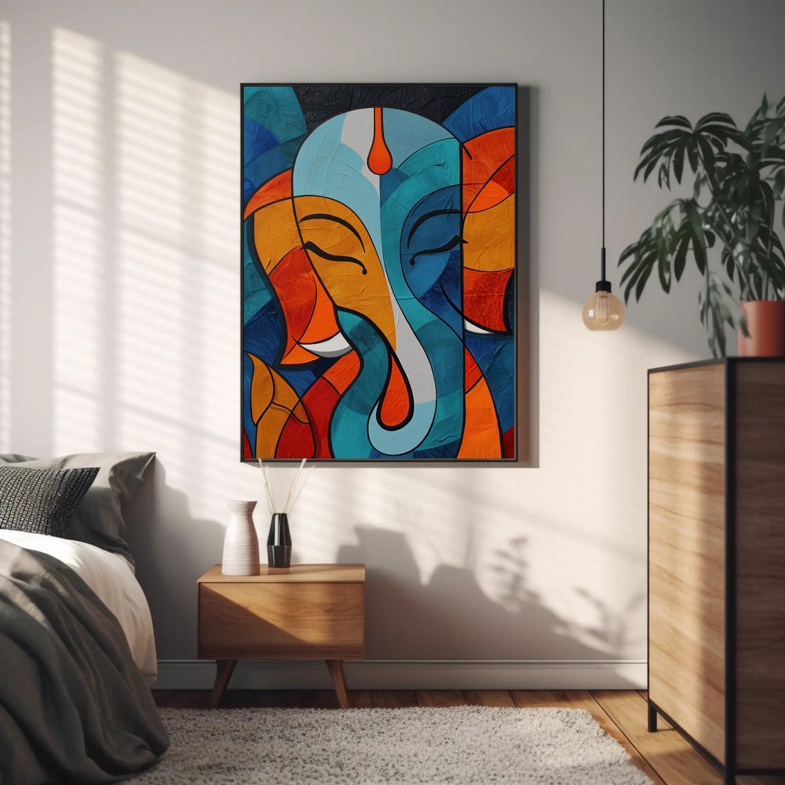 Colorful Abstract Ganesha Face Geometric Modern Style Poster - Image 4