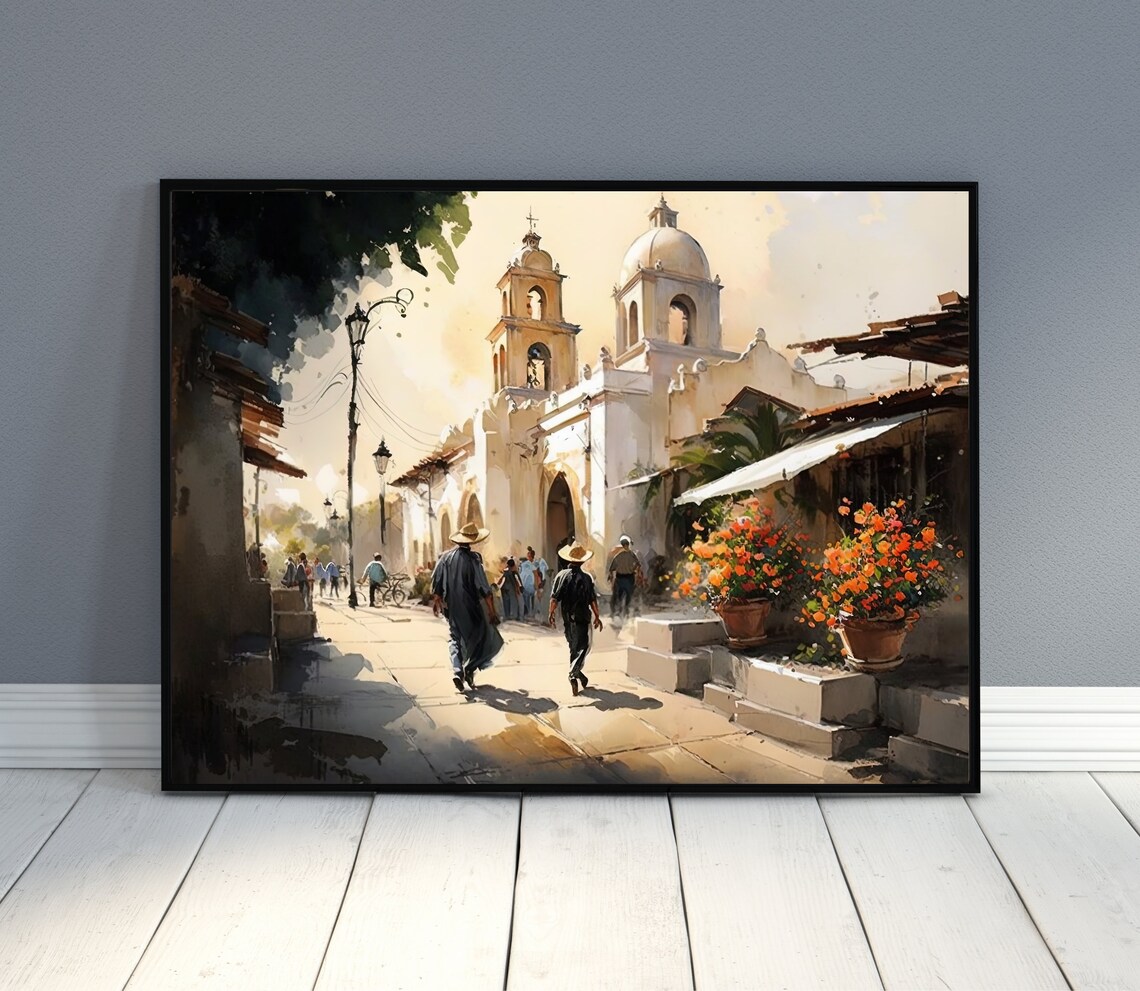 Guanajuato Mexican Town Art Print, Village Scene - Image 2