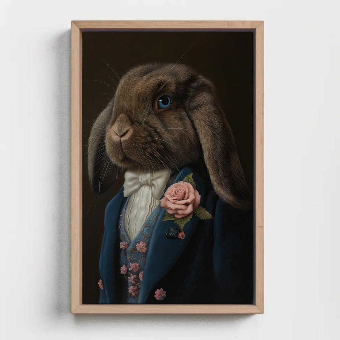 Dapper Brown Holland Lop Bunny In Victorian Blue Suit Poster - Image 5