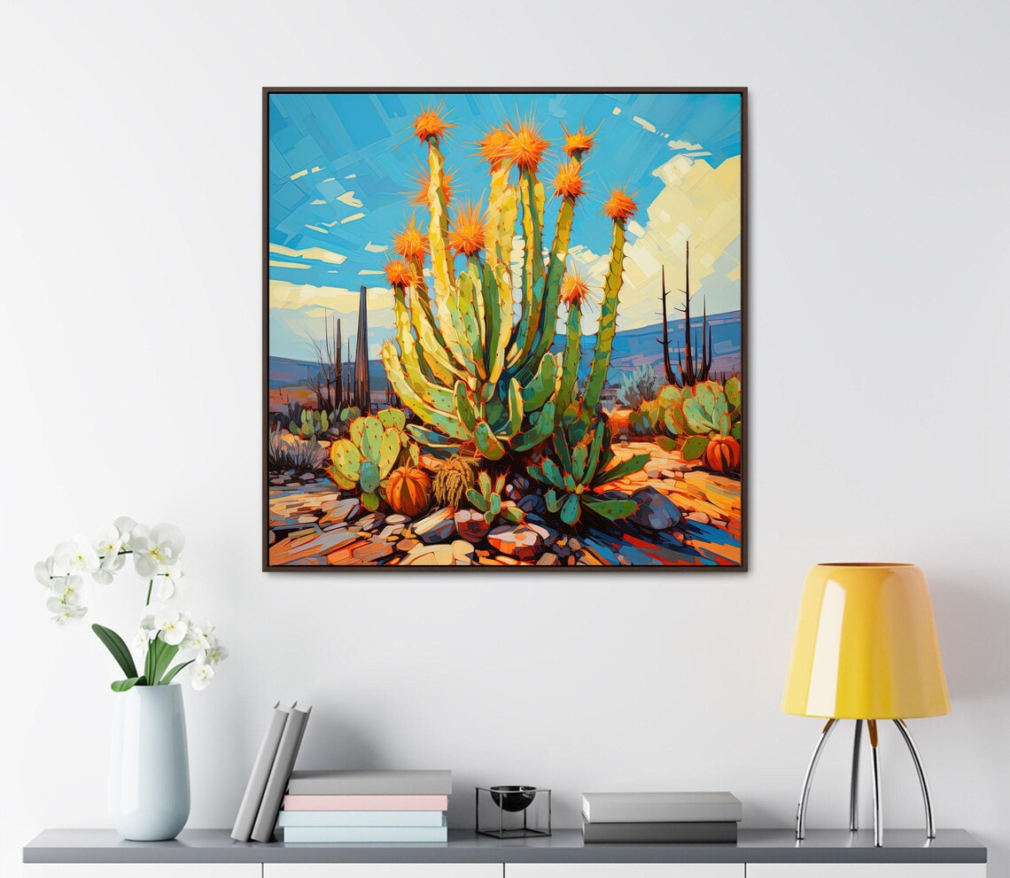 Saguaro Cactus and Century Plant Desert Art Print - Image 4