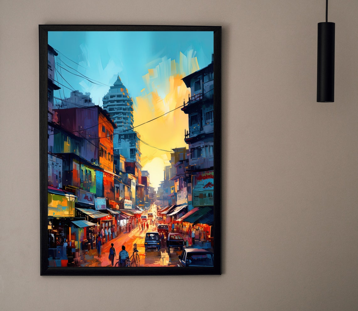 Dhaka City Poster Large Bangladesh Poster Dhaka Print Dhaka Bangladesh Travel Poster Wall Art Bengali Painting Gift - Image 3