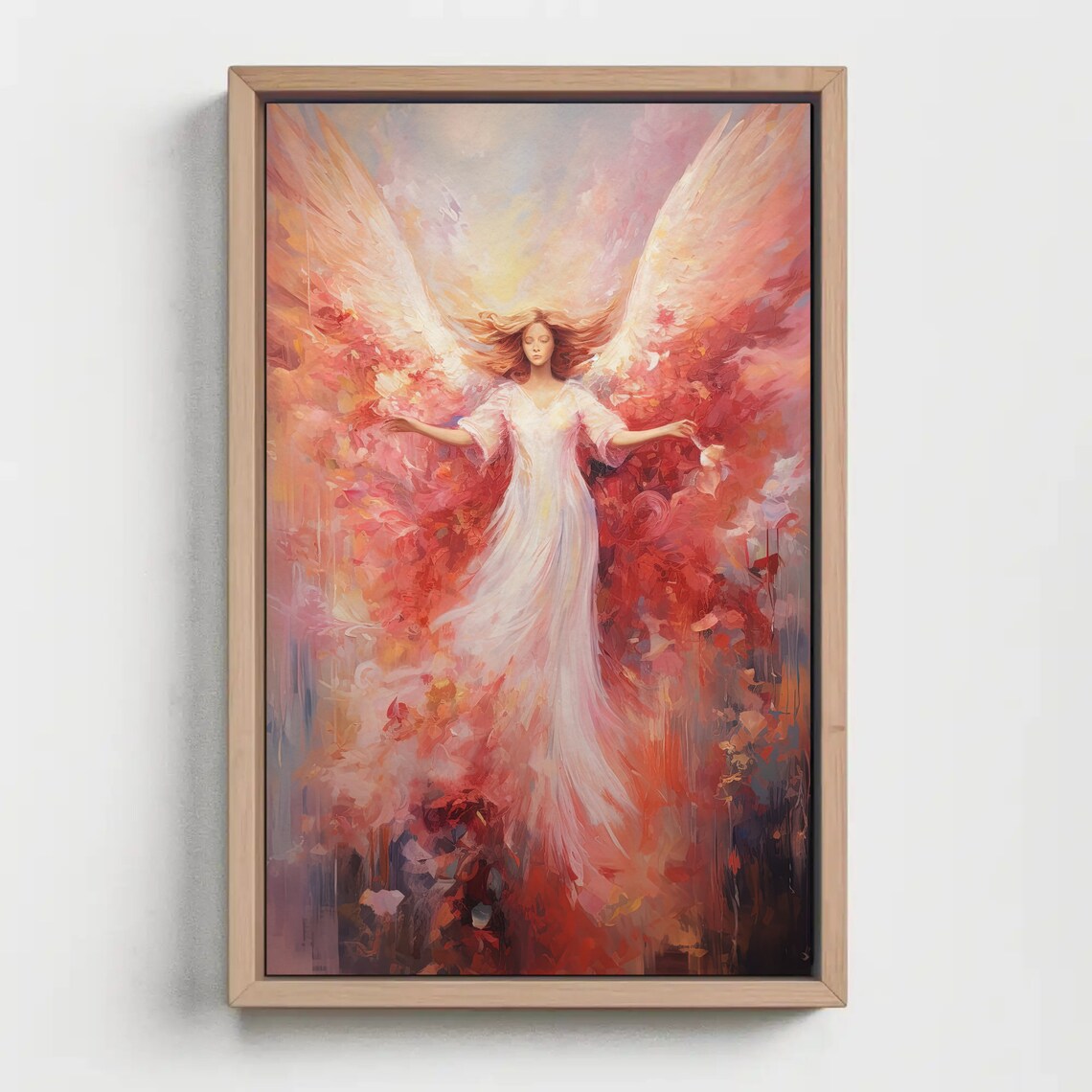 Heavenly Angel Wings Abstract Pink Spiritual Painting Art Poster - Image 4
