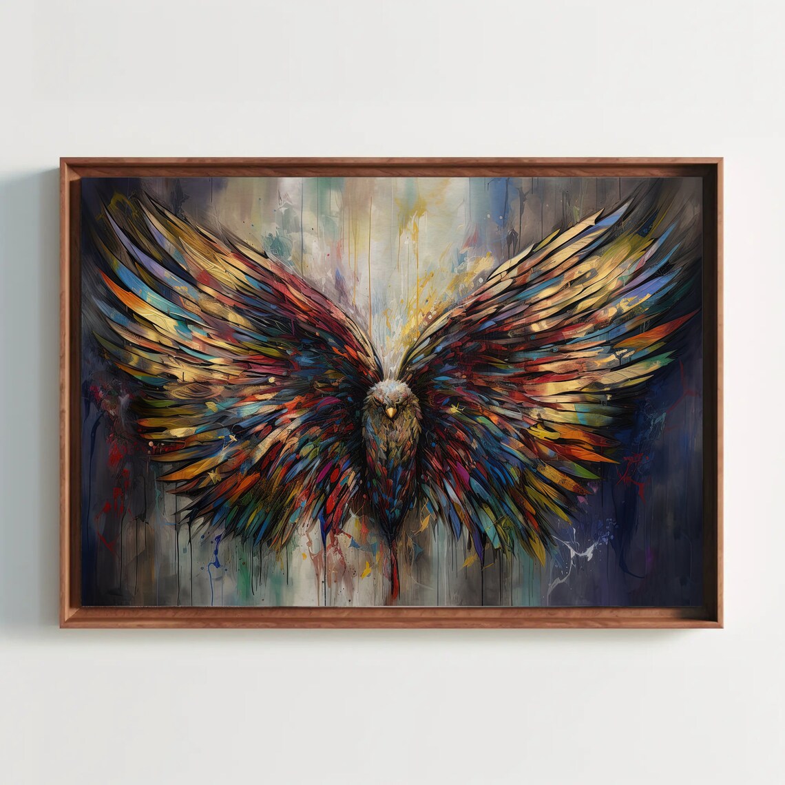 Eagle Wings Colorful Abstract Wall Poster Print