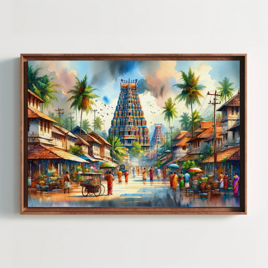 South India Landscape, Traditional Poster Print