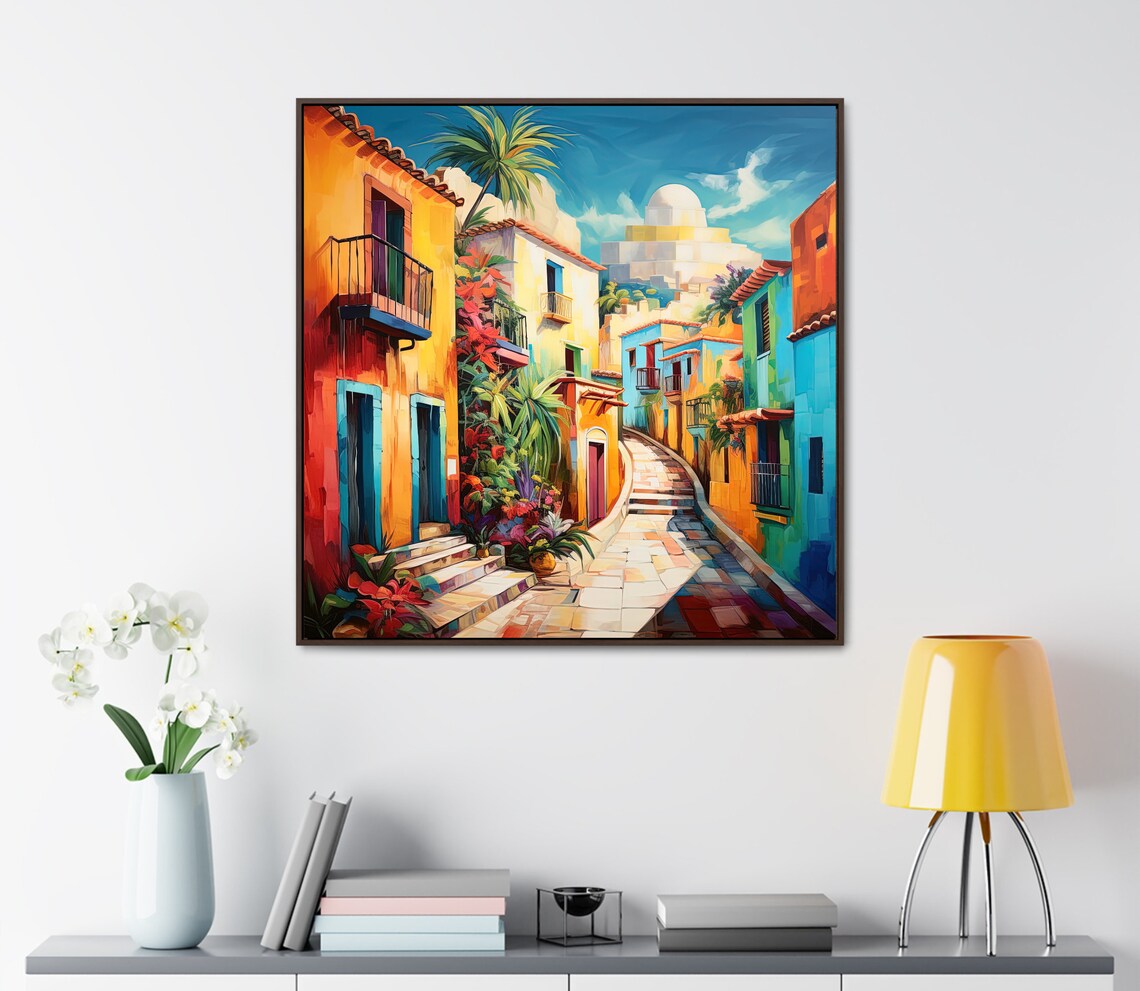 Mexican Colonial Street Leading Up to a Hilltop Church Poster - Image 4