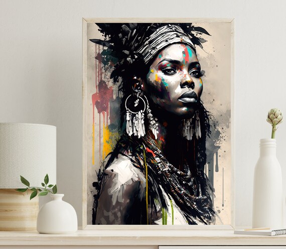 Black Art Print African Wall Decor Tribal Living Room Decor African Poster African Home Decor Tribal Wall Art Tribal Artwork
