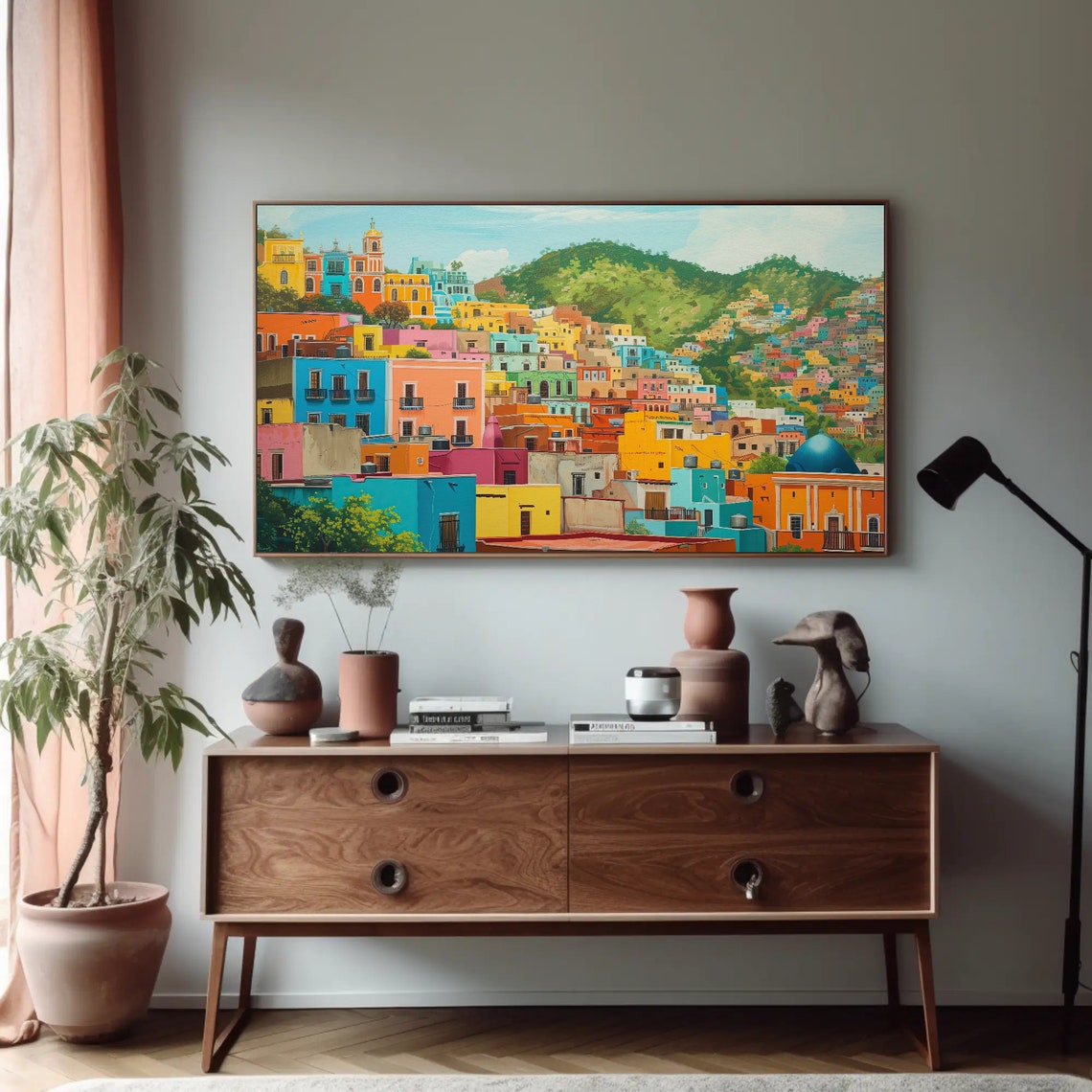 Colorful Guanajuato Mexico Hillside Town Panorama Travel Wall Poster - Image 2