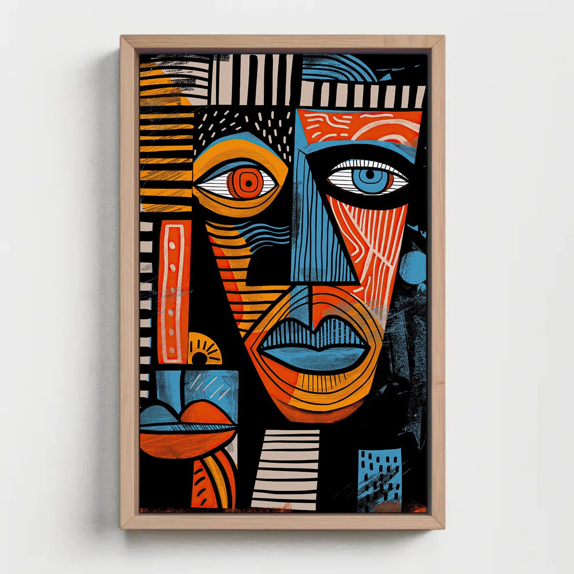 African Inspired Abstract Tribal Face Colorful Mask Artwork Poster - Image 5