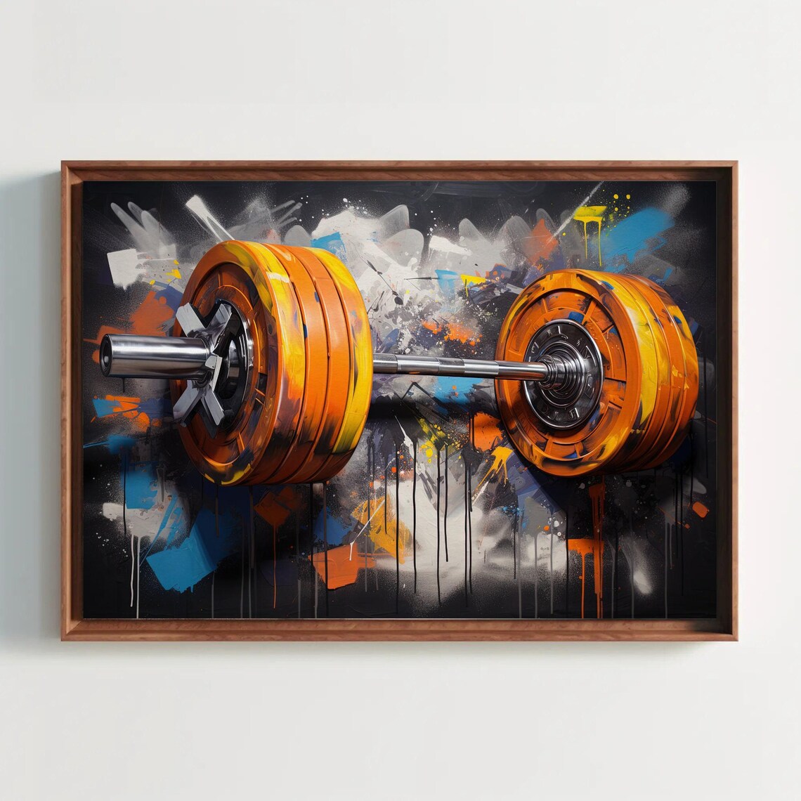 Graffiti Gym Motivational Fitness Barbell Poster