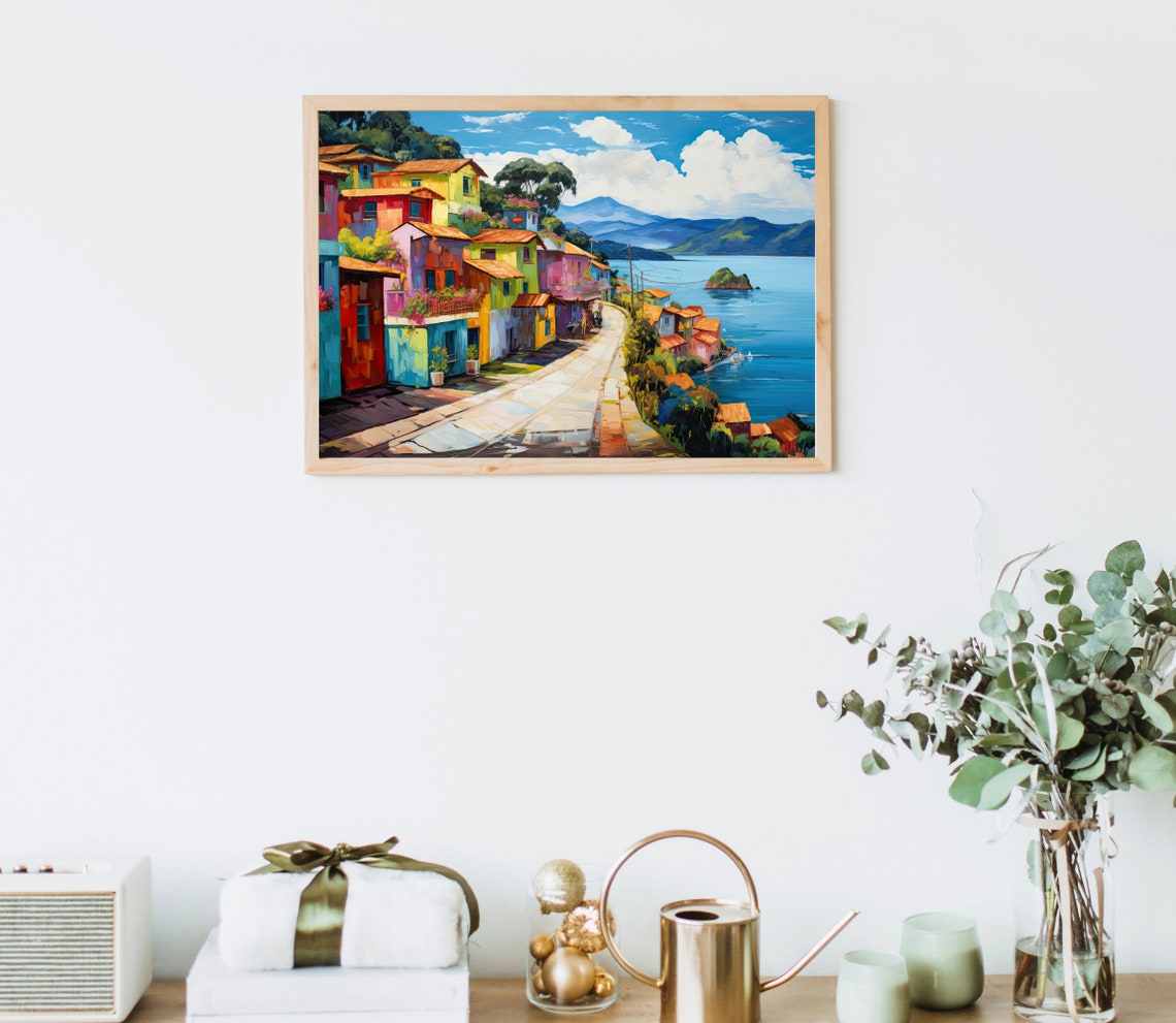Guatape Colombia Lakeside Village Colourful Landscape Poster - Image 5