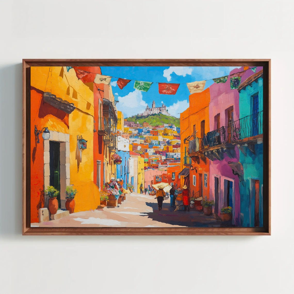 Colors Of Oaxacan Markets Print Vibrant Mexican Wall Art Cultural Market Scene Painting For Living Room Kitchen Ready To Hang