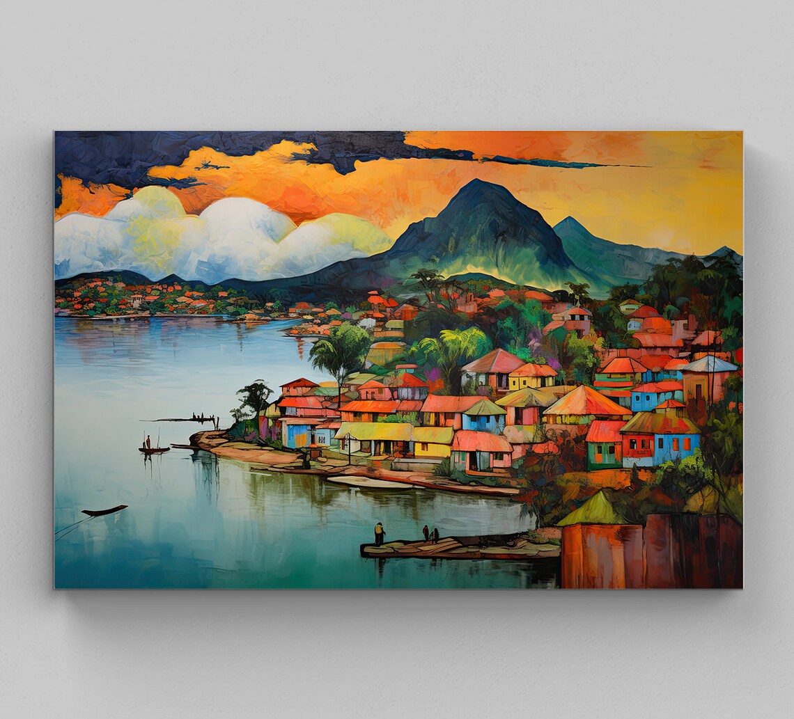 Guatapé Colombia Travel Poster, Colombian Art Print