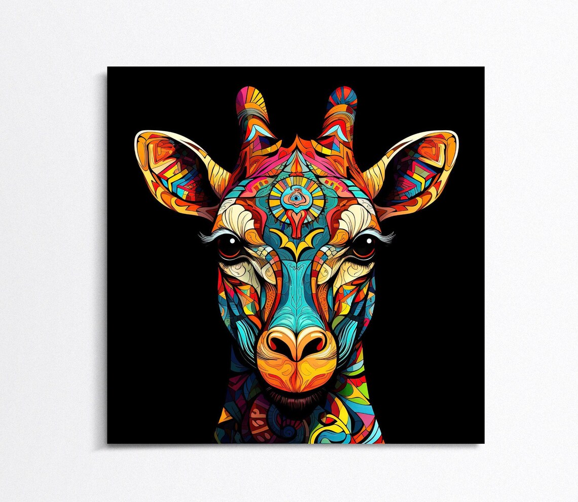 Giraffe Pop Style Art Print, Wild Animal Poster - Image 4