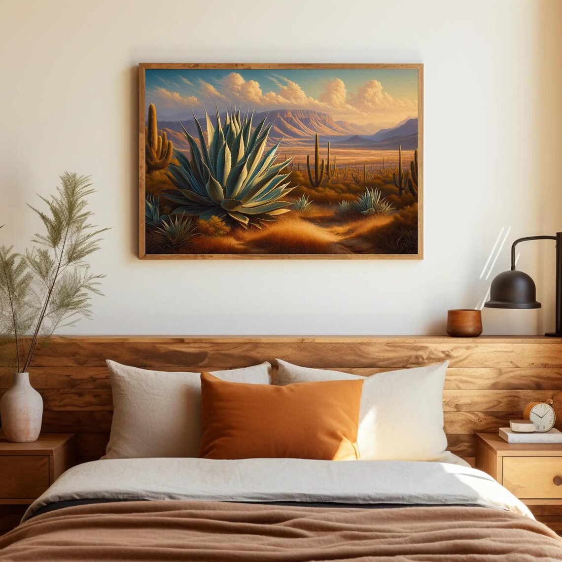 Giant Agave In Desert At Golden Sunset Saguaro Landscape Poster - Image 5