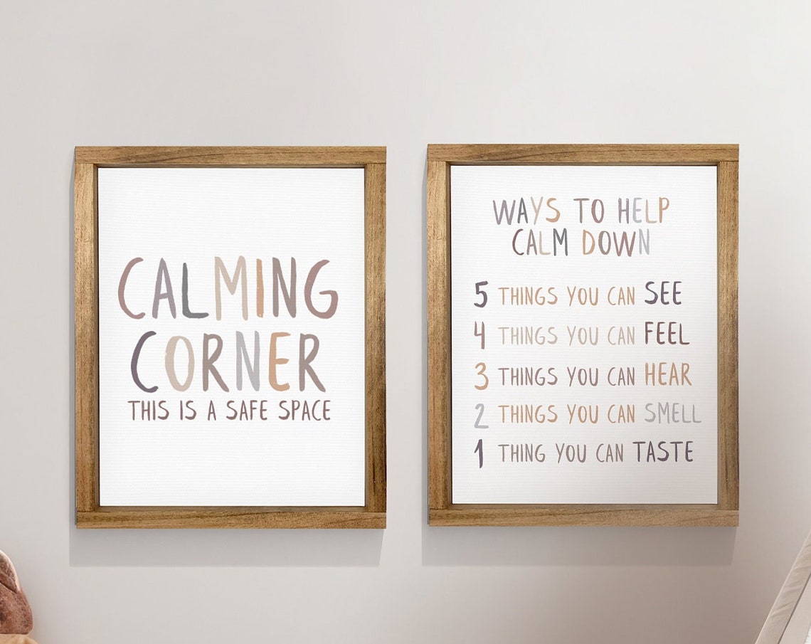 Calming Corner Safe Space Kids Mindfulness Two Piece Set Poster