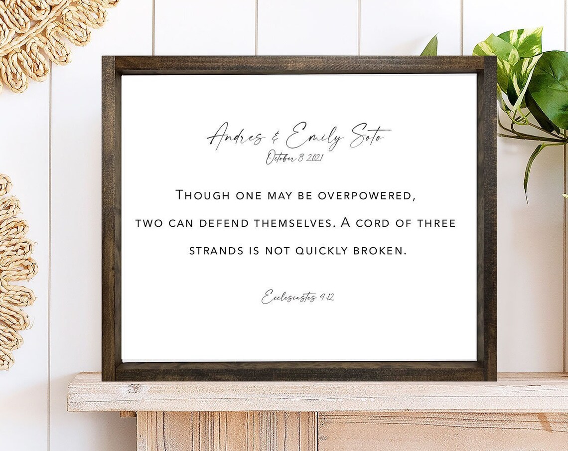 Custom Wedding Bible Verse Wall Art Print, Religious Gift