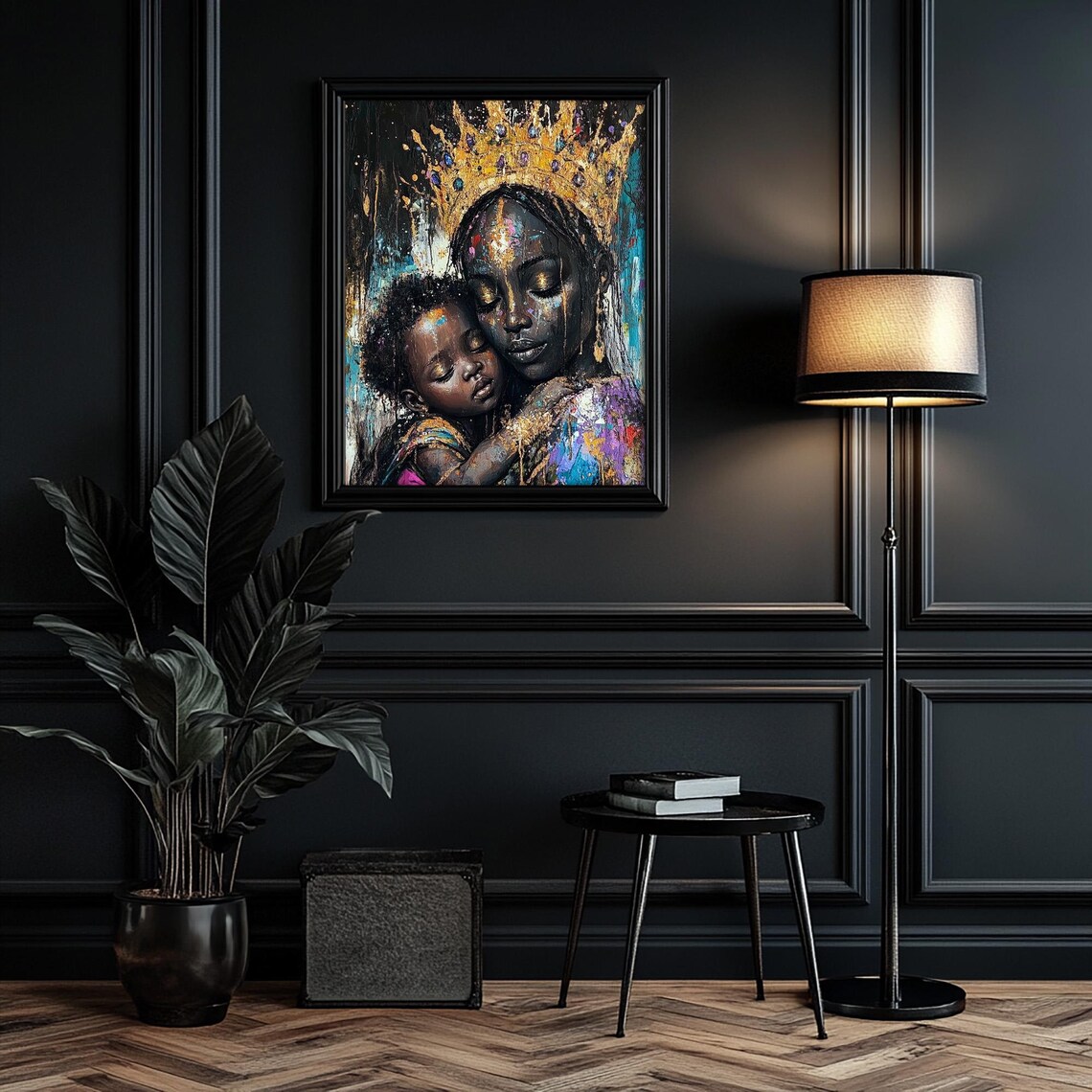 Erzulie Goddess Black Madonna With Baby, Art Print - Image 5