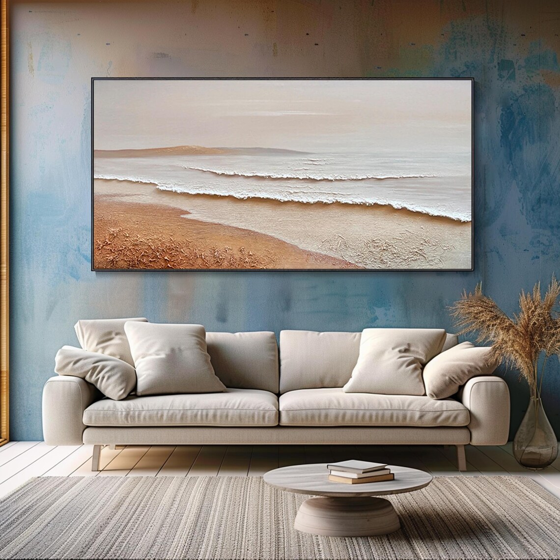 Abstract Wave, Modern Neutral Texture Art Print - Image 2