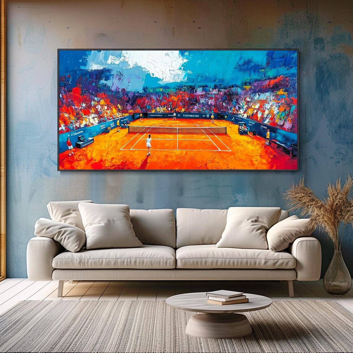 Abstract Tennis Match Oil Painting, Custom Tennis Art Print - Image 3