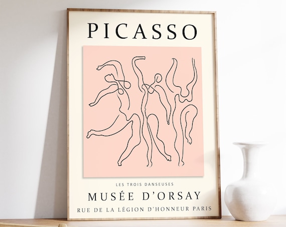 Picasso Les Trois Danseuses Dancers Line Art Exhibition Poster