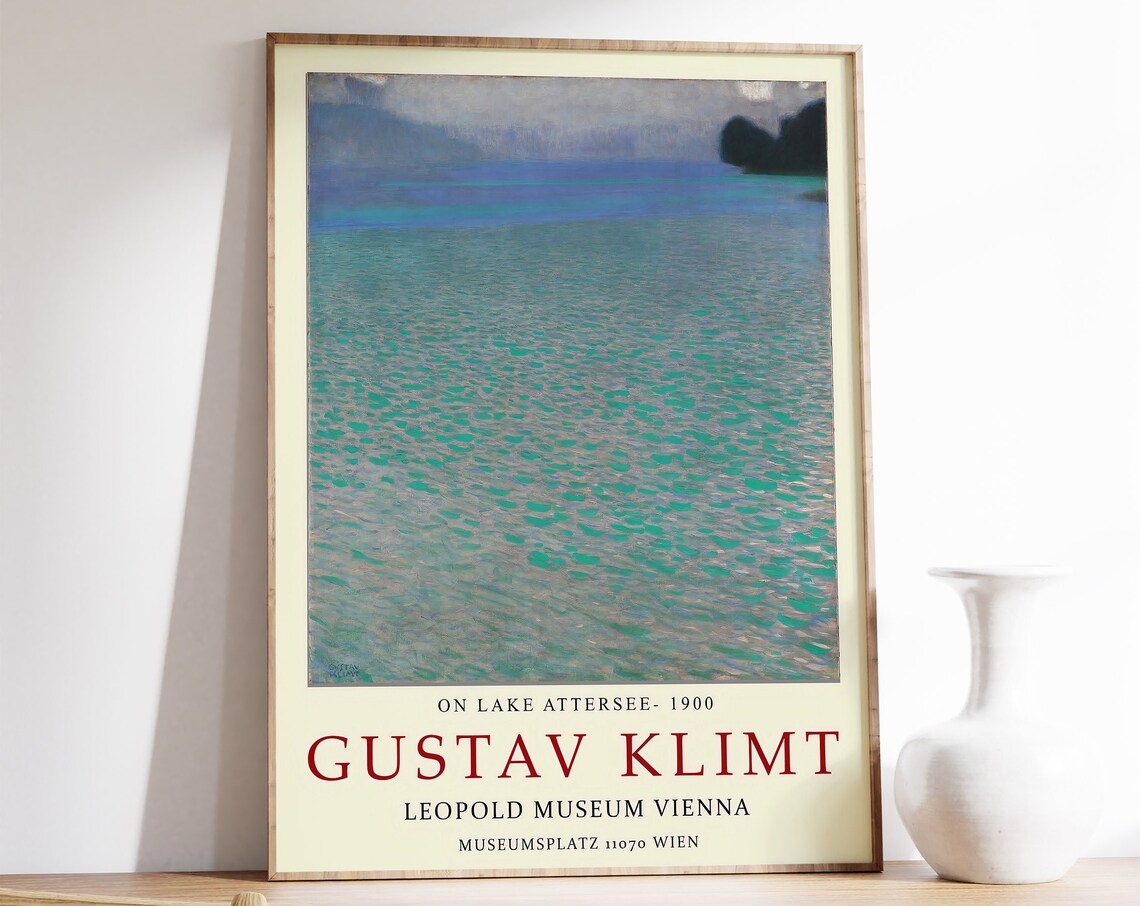 Gustav Klimt Attersee Vintage Exhibition Poster