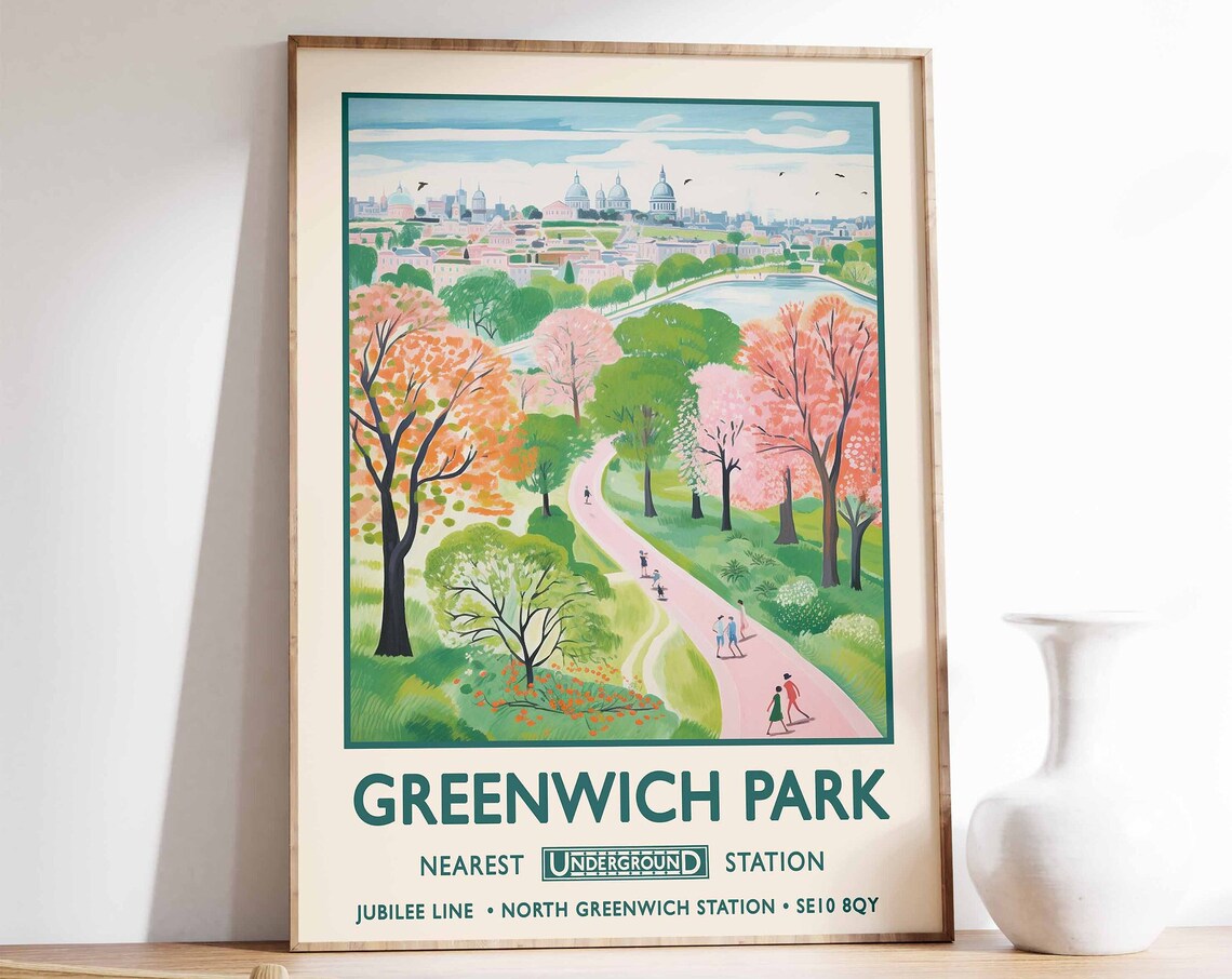 Greenwich Park London Art Print, William Morris Floral
