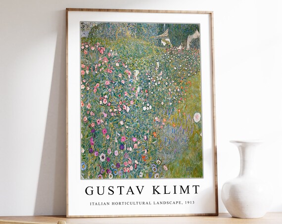 Gustav Klimt Floral Art Nouveau Poster Print