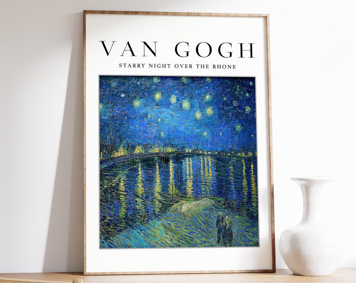 Van Gogh Starry Night Over the Rhone Gallery Exhibition Art Print
