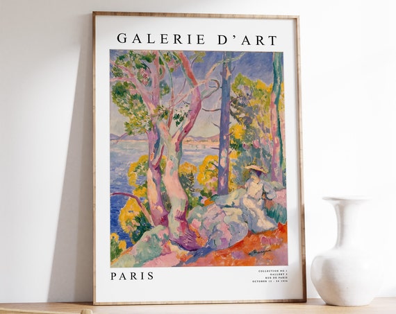 Henri Manguin Exhibition Poster Morning At Cavaliere French Expressionist Print Fauvist Wall Art Floral Print Tree Art A1a2a2a3