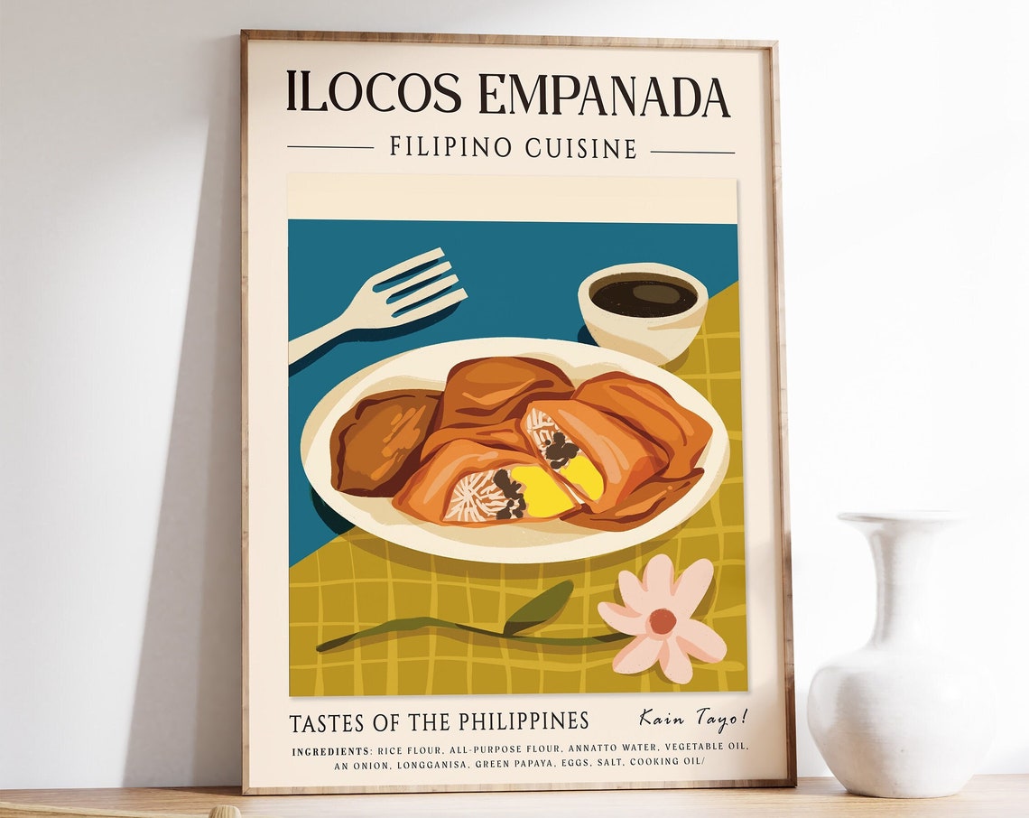 Ilocos Empanada Filipino Food Poster Filipino Food Print Philippines Food Kitchen Poster Kitchen Decor Asian Food Print Food Gift