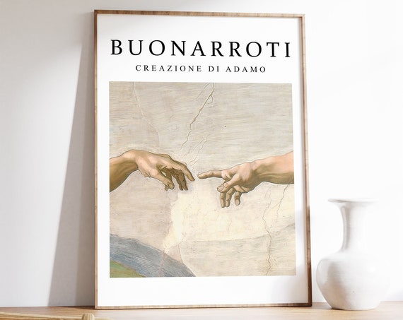 The Creation Of Adam, Classical Spiritual Art Print